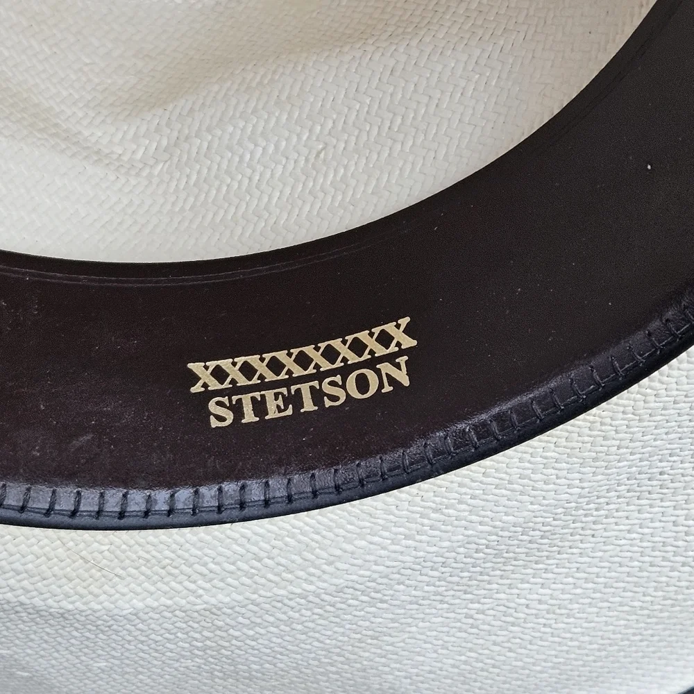 Vtg Stetson 8X Shantung Panama Cowboy Western Rodeo Straw Hat USA Size 6 3/4